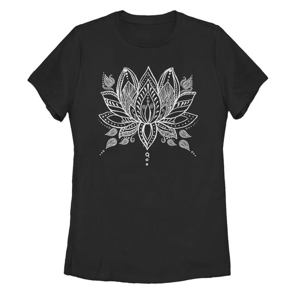 Women's CHIN UP Henna Lotus Flower  Graphic T-Shirt