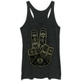 thumbnail image 1 of Women's CHIN UP Henna Peace Hand Racerback Tank Top Black Heather Large, 1 of 3