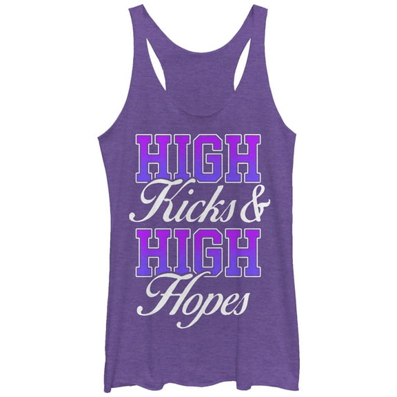 Women's CHIN UP High Kicks  Racerback Tank Top Purple Heather X Large