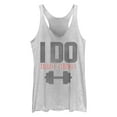 thumbnail image 1 of Women's CHIN UP I Do Hard Things  Racerback Tank Top White Heather Small, 1 of 4