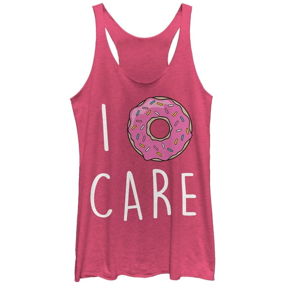 Women's CHIN UP I Donut Care  Racerback Tank Top Pink Heather Large