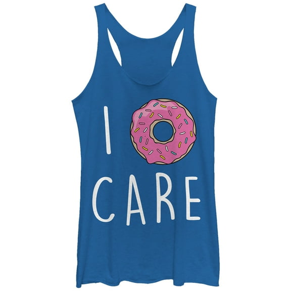 Women's CHIN UP I Donut Care  Racerback Tank Top Royal Blue Heather Small