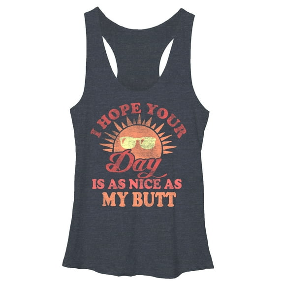 Women's CHIN UP I Hope Your Day is as Nice Racerback Tank Top Navy Blue Heather Medium