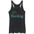 thumbnail image 1 of Women's CHIN UP I Love Nursing Stethoscope  Racerback Tank Top Black Heather Small, 1 of 3