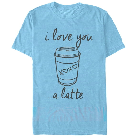 Women's CHIN UP I Love You a Latte Cup Boyfriend Graphic T-Shirt