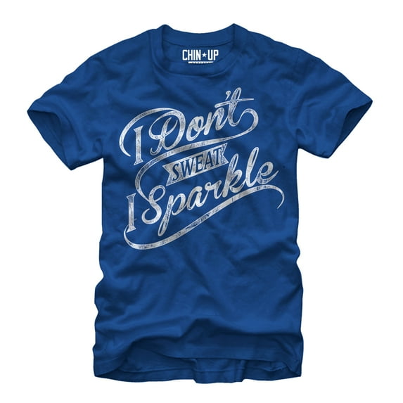 Women's CHIN UP I Sparkle Boyfriend Graphic Tee Royal Large