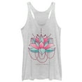 thumbnail image 1 of Women's CHIN UP Inhale Exhale Lotus Flower Racerback Tank Top White Heather Medium, 1 of 3