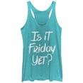 thumbnail image 1 of Women's CHIN UP Is It Friday Yet Racerback Tank Top Tahiti Blue Medium, 1 of 3