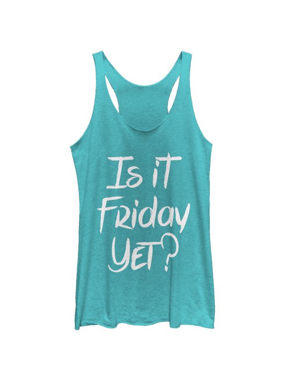 Women's CHIN UP Is It Friday Yet Racerback Tank Top Tahiti Blue X Large