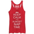 thumbnail image 1 of Women's CHIN UP Keep Calm It's Almost Nap Time  Racerback Tank Top Red Heather Medium, 1 of 3