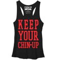 thumbnail image 1 of Women's CHIN UP Keep Your Head Up  Racerback Tank Top Black Heather Large, 1 of 3