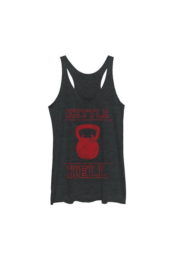Women's CHIN UP Kettlehell Devil Racerback Tank Top Black Heather Small