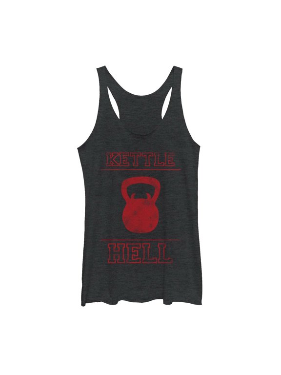 Women's CHIN UP Kettlehell Devil Racerback Tank Top Black Heather X Large