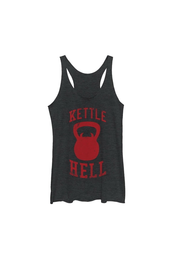 Women's CHIN UP Kettlehell Horns Racerback Tank Top Black Heather X Large