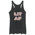 thumbnail image 1 of Women's CHIN UP LIT AF  Racerback Tank Top Black Heather Small, 1 of 3