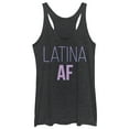 thumbnail image 1 of Women's CHIN UP Latina AF  Racerback Tank Top Black Heather Medium, 1 of 3