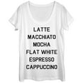 thumbnail image 1 of Women's CHIN UP Latte Macchiato Mocha Coffee  Scoop Neck White Small, 1 of 3