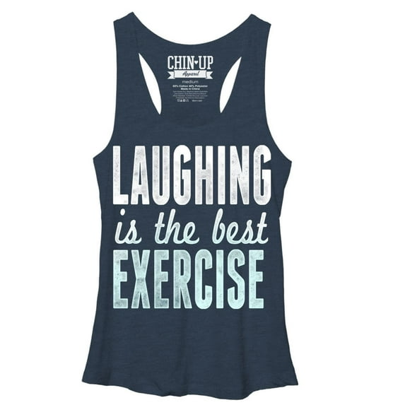 Women's CHIN UP Laughter Racerback Tank Top Navy Heather Small