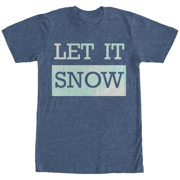 Women's CHIN UP Let it Snow  Boyfriend Graphic Tee Navy Blue Heather Large