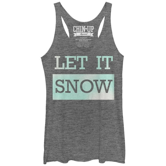 Women's CHIN UP Let it Snow  Racerback Tank Top Gray Heather Medium