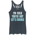 thumbnail image 1 of Women's CHIN UP Let's Cuddle Racerback Tank Top Navy Blue Heather Large, 1 of 3