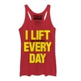 thumbnail image 1 of Women's CHIN UP Lift Pizza Every Day  Racerback Tank Top Red Heather Large, 1 of 3