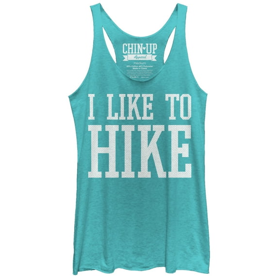 Women's CHIN UP Like to Hike Racerback Tank Top Tahiti Blue Small