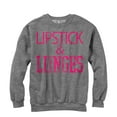 thumbnail image 1 of Women's CHIN UP Lipstick  Sweatshirt Athletic Heather X Large, 1 of 3