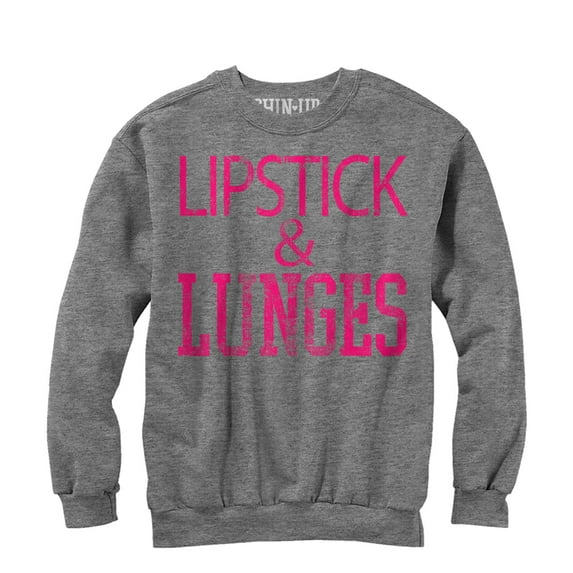 Women's CHIN UP Lipstick Sweatshirt Athletic Heather X Large