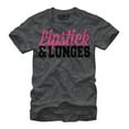 thumbnail image 1 of Women's CHIN UP Lipstick and Lunges Boyfriend Graphic Tee Charcoal Heather Large, 1 of 4