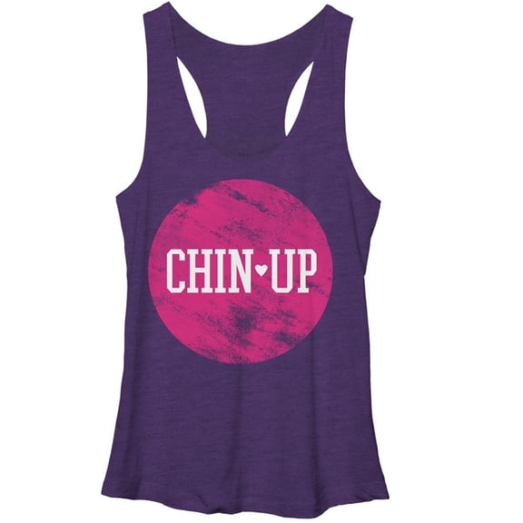 Women's CHIN UP Logo Circle  Racerback Tank Top Purple Heather X Large