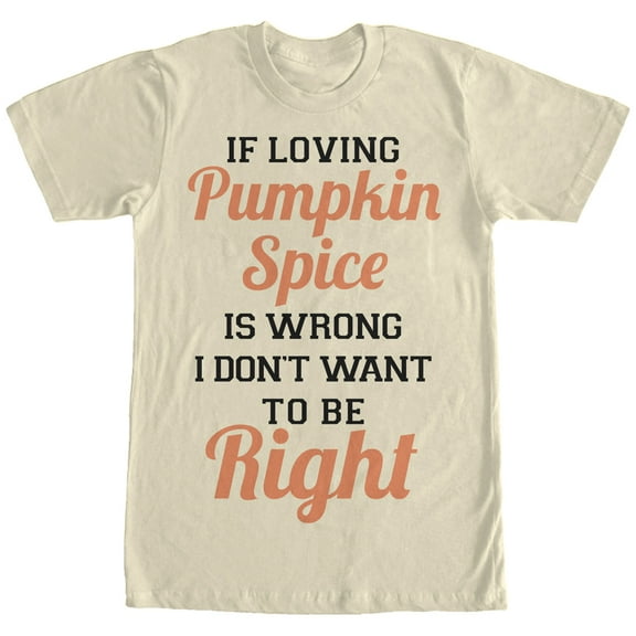 Women's CHIN UP Loving Pumpkin Spice  Boyfriend Graphic Tee Cream Small