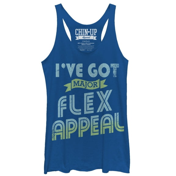 Women's CHIN UP Major Flex Appeal  Racerback Tank Top Royal Blue Heather Medium