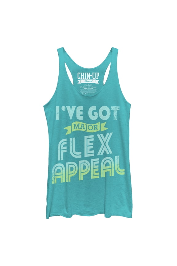 Women's CHIN UP Major Flex Appeal Racerback Tank Top Tahiti Blue Medium
