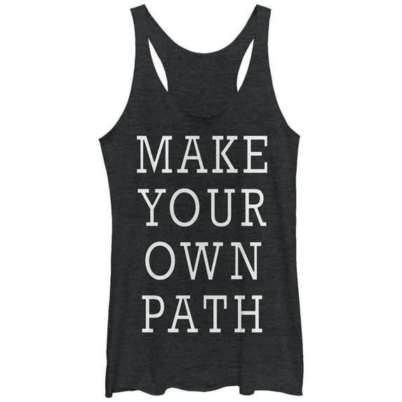 Women's CHIN UP Make Your Own Path Racerback Tank Top Black Heather X Large