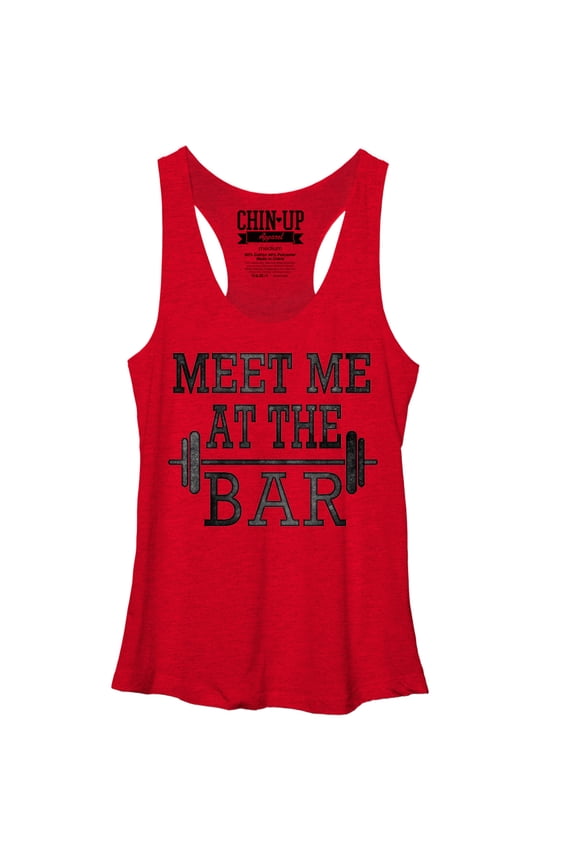 Women's CHIN UP Meet Me at the Bar Racerback Tank Top Red Heather Large