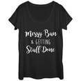 thumbnail image 1 of Women's CHIN UP Messy Bun Getting Stuff Done  Scoop Neck Black Medium, 1 of 3