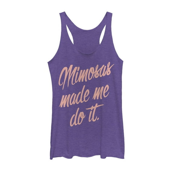 Women's CHIN UP Mimosas Made Me Racerback Tank Top Purple Heather 2X Large