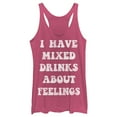 thumbnail image 1 of Women's CHIN UP Mixed Drinks About Feelings  Racerback Tank Top Pink Heather Small, 1 of 3