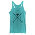 thumbnail image 1 of Women's CHIN UP Mom Crossed Arrows Racerback Tank Top Tahiti Blue Large, 1 of 3