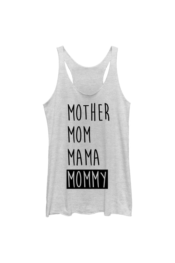 Women's CHIN UP Mom Mama Mommy  Racerback Tank Top White Heather Large