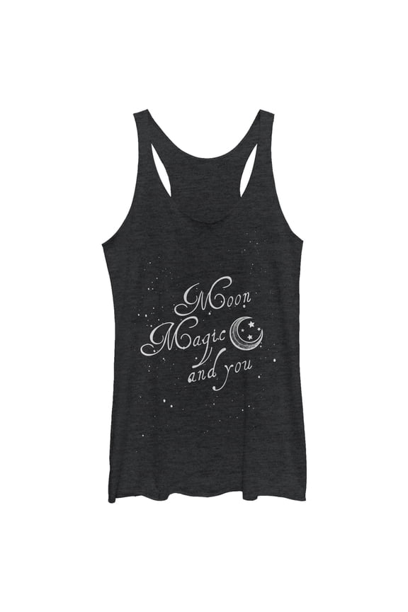 Women's CHIN UP Moon Magic Racerback Tank Top Black Heather Large