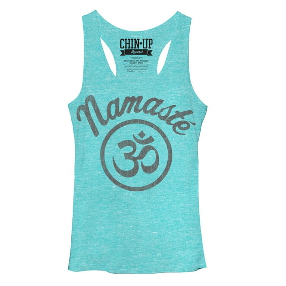 Women's CHIN UP Namaste Racerback Tank Top Tahiti Blue X Large