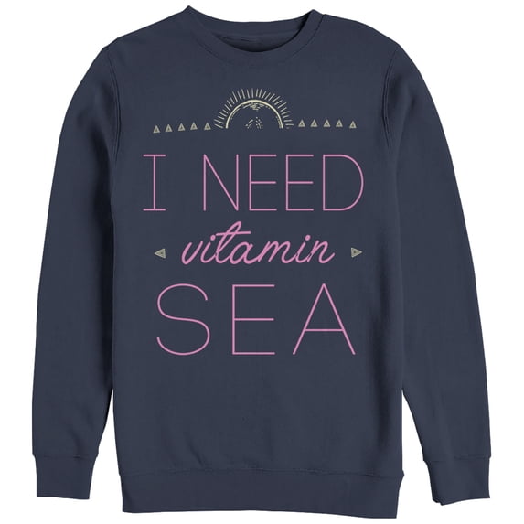 Women's CHIN UP Need Vitamin Sea Sweatshirt Navy Blue X Large