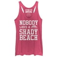 thumbnail image 1 of Women's CHIN UP Nobody Likes a Shady Beach  Racerback Tank Top Pink Heather 2X Large, 1 of 3