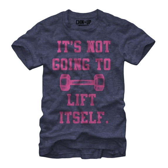 Women's CHIN UP Not Going to Lift Itself Boyfriend Graphic Tee Navy Blue Heather 2X Large