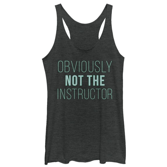 Women's CHIN UP Not the Instructor Racerback Tank Top Black Heather 2X Large