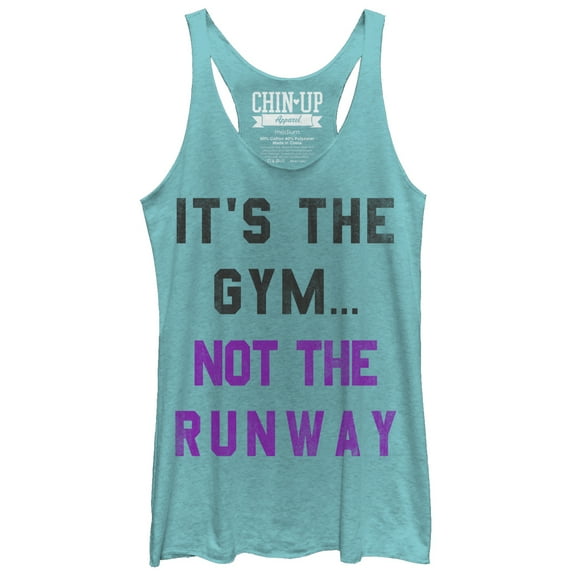 Women's CHIN UP Not the Runway  Racerback Tank Top Tahiti Blue Large