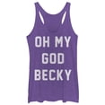 thumbnail image 1 of Women's CHIN UP OMG Becky  Racerback Tank Top Purple Heather Medium, 1 of 3