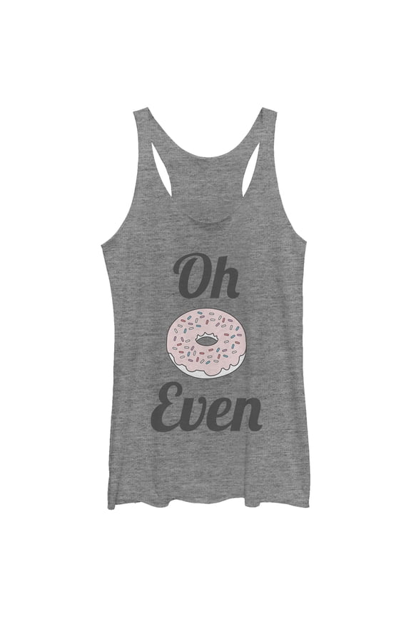 Women's CHIN UP Oh Donut Even Racerback Tank Top Gray Heather Large